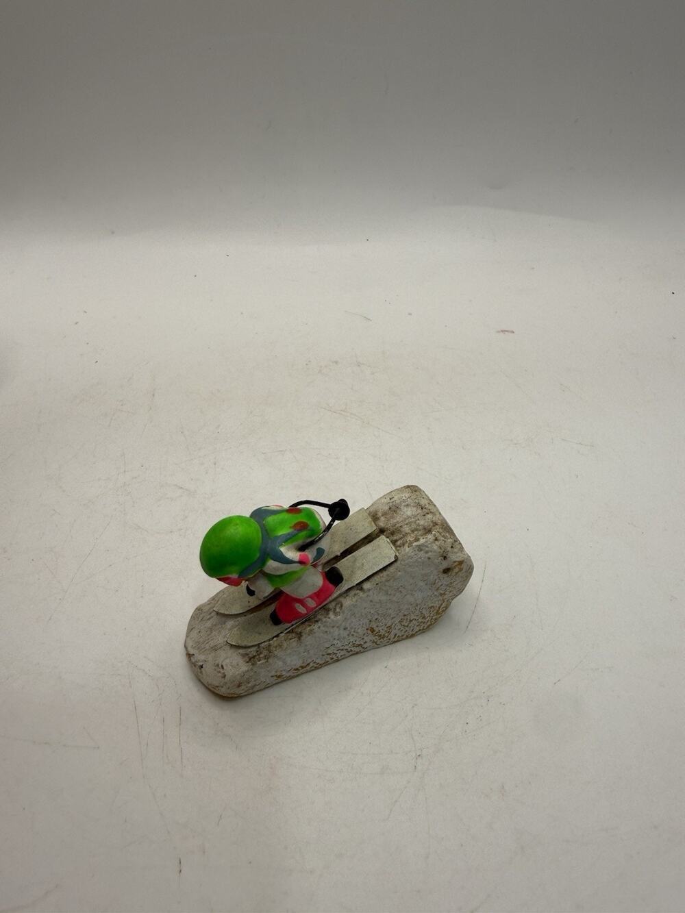 Vintage Miniature Downhill Skier Figurine Hand Painted Ski Winter Decor 2.5” *